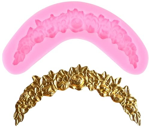 XMOLDNMS Rosario con foglie, stampi per fondente, ghirlande di fiori, stampi in silicone per torta di zucchero, decorazione per cupcake, cioccolato, pasta di fiori, caramelle, argilla polimerica