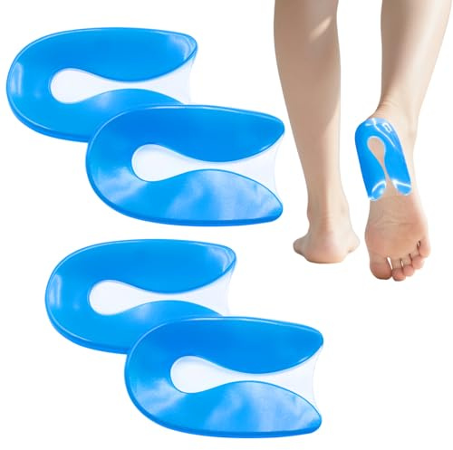 Tbintul 2 Paires Talonnettes en Gel,Epine Calcaneenne Silicone Talonette,Protege Talon Chaussure, Semelle Talonette Gel,Tendinite et Fasciite Plantaire Orthopédique Coussinet pour Homme et Femme (S)