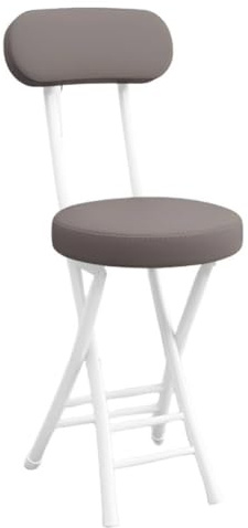 Sgabello da bar pieghevole portatile con seduta imbottita, sedia leggera da 47 cm, per giardino, picnic, feste, comodo sgabello grigio per la colazione