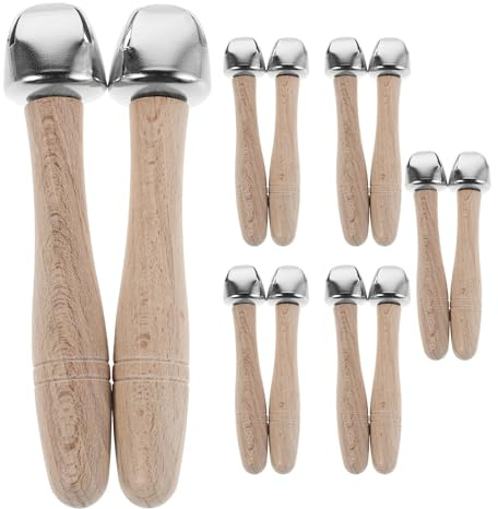 Supvox 10-teiliges Set mit Handglocken – Handglocken aus Holz – Musikinstrument für Kindertagesstätten Rhythmusinstrumente für Vorschulen Klangspiel