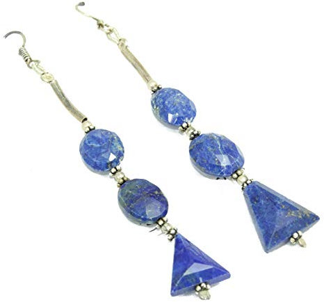 PH Artistic Ohrhänger aus 925er Sterlingsilber, handgefertigt, natürlicher blauer Lapislazuli