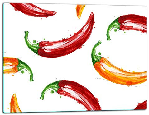 TMK ArtDeko – Schneidebrett Glas – Glasschneidebrett für die Küche 52x40 cm – Robust, Hygienisch & Rutschfest – Glas Schneidebrett – Zusätzliche Arbeitsfläche – Vielseitige Nutzung