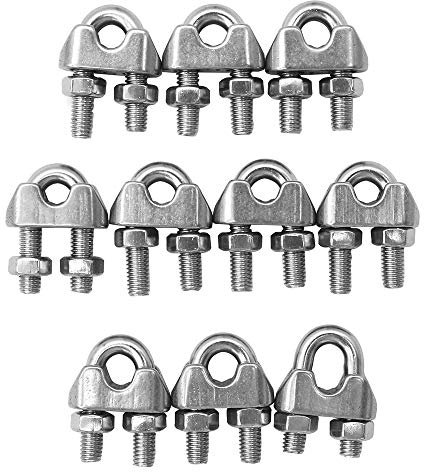 POFET 10 unids M8 304 acero inoxidable U abrazaderas cable clip abrazadera para cables cables e industria envío hogar