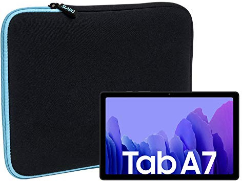 Slabo Tablet Tasche Schutzhülle für Samsung Galaxy Tab A7 (2020) Hülle Etui Case Phablet aus Neopren – TÜRKIS/SCHWARZ