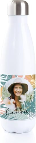 GIFART Personalisierte Trinkflasche mit Foto und Text – Thermosflasche Edelstahl personalisierbar mit Name 500/600/700/800 ml – Geschenk Geburtstag, Muttertag, Weihnachten (700 ml nicht thermisch)