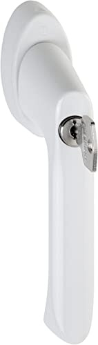 HOPPE BREST Fenstergriff mit Verriegelungszylinder, Secu100+Secustik+VarioFit, 90°, 7x32-42mm, weiß RAL 9016, Ref. 10765120