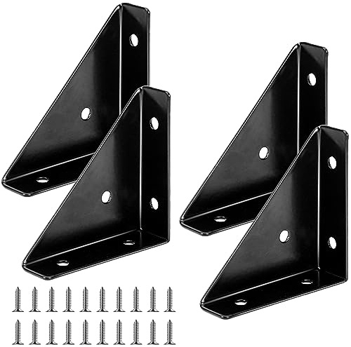 Confezione da 4 staffe triangolari, supporto angolare per letto, viti di fissaggio, staffa angolare per bordo del letto