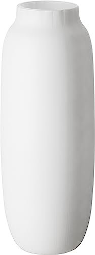 Giessle® Bodenvase 50cm hoch Glasvase groß XL Vase aus Glas für Pampasgras (Weiß matt)