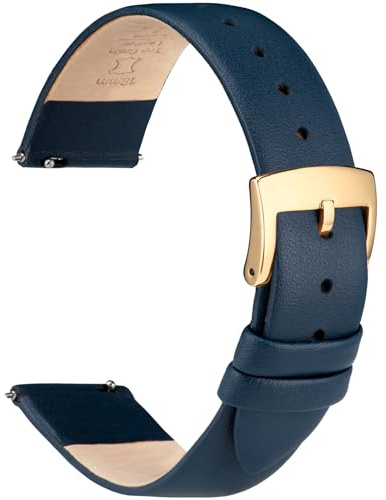 OTTOODY Bracelet de Montre en Cuir Libération Rapide 12mm 14mm 16mm 18mm 20mm 22mm, Ultra Doux Bande Bracelet Montre de Remplacement en Cuir de Veau pour Femme et Homme