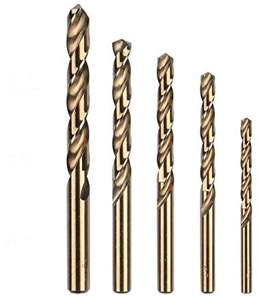 XINHUIPART Foret à métaux en Alliage d'aluminium, Foret étagé hélicoïdal Bi 5pcs Haute résistance Mèche HSS M35 Métal Acier Cobalt Foret hélicoïdal de 1 mm 2 mm 3 mm 4 mm 5 mm