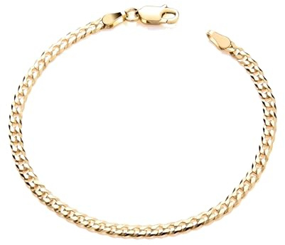 Old English Jewellers 9ct Yellow Gold on Silver 6.5 inch Curb Baby Bracelet Child's/Boy's or Girl's