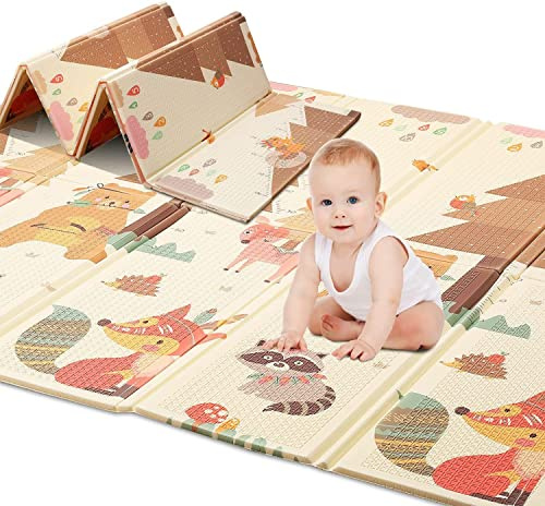 HB.YE Spielmatte baby Teppich Babymatte faltbarer Spieldecke Krabbelmatte baby Bodenmatte XPE rutschfest Material, Tragbar für Innen- oder Außenbereich