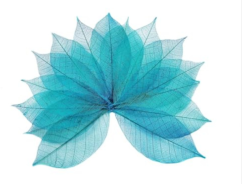 HukDok Skelett Blätter Naturkautschuk Baum für DIY Handwerk Karte Scrapbook Hochzeit Fotoalben Saisonale Geschenke Kleine Blätter Dekorativ (Blau)
