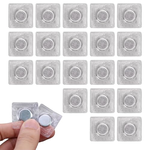 SYF-UN 20 Pairs Hidden Sew Magnetic Snap, Invisible Purse Closure Fastener Magnetic Snap Sew in PVC, Round Magnet Fastener Sewing Accessorie for Clothing Clasp DIY Craft