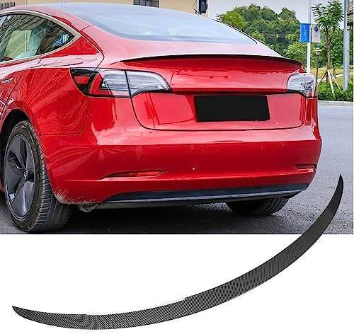 WJBBJW Für Tesla Model 3 Heckspoiler, Auto Spoiler Carbon Spoiler, Kohlefaser Auto Spoiler,1PCS Dauerhaft Kofferraum Spoiler Wing Lip Schwarz