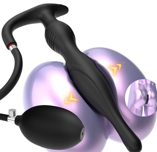 LYAMais Neuer 24cm Aufblasbar Analplug mit Pumpe,Verstellbar Riesen Dildo Butt Plug Anal Dilatator erweiterbare Prostata Massage gerät Buttplug Anal Bälle SM Sexspielzeug Extreme Paare Frauen Männer