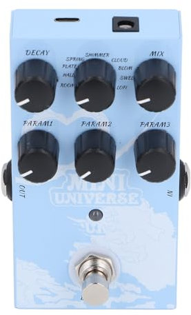 Gitarreneffektpedal, Tragbares Mini-Reverb-Digitalgitarrenpedal mit 9 Reverb-Effekttypen, Pro-Gitarren-Multieffektpedale, Digitales Modeling-Reverb-Effektpedal für E-Gitarre