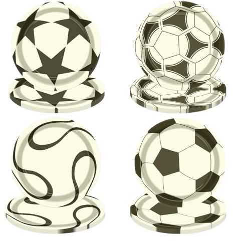 40 platos de fiesta de fútbol, incluyendo platos de postre desechables de 9 pulgadas para niños, fanáticos del fútbol, eventos deportivos, decoraciones de fiesta de cumpleaños
