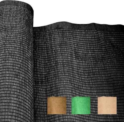 Malla de Sombra y Privacidad Negro | De 4x3 Metros | Fibras Alta Resistencia HDPE con Tratamiento UV, Alta Densidad,Transpirable, Fácil instalación | para jardín, balcón, vayas o Piscina.