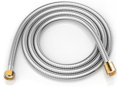 Tuyau de douche de rechange en acier inoxydable chromé de 2 m de long (2 m)