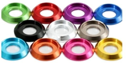 100 Stück M2 M2,5 M3 M4 M5 M6 M8 bunte Aluminium-Halbrundkopf-Unterlegscheiben for Halbrundschrauben(Sliver,M5 100pcs)
