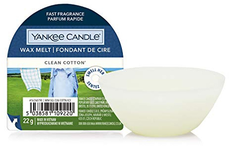 Yankee Candle Wax Melts | Clean Cotton | bis zu 8 Stunden Duft | 1 Stück, 22g (Packung mit 6)