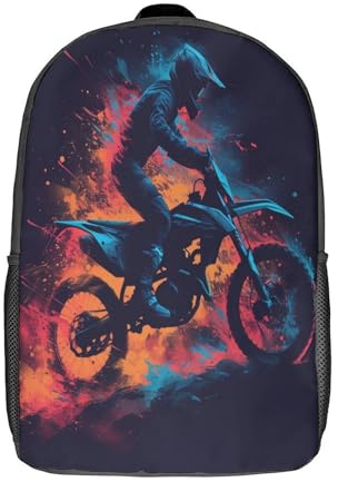 kaiyun Moto-Cross Rucksack Rennen Teenager Für Schule Und Reise Mit Schönem Dreidimensionalem Bild Ideal 17inch