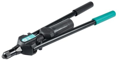 Gabex Pinza per rivetti ciechi professionale, a due mani, per rivetti ciechi Ø 3,0 – 6,4 mm, pinza per rivetti ciechi per acciaio inossidabile, acciaio, alluminio, pinza rivettatrice extra forte per