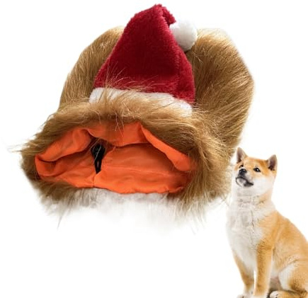 Renchey Hund Weihnachtshut | Lustige Niedliche Weihnachtsmütze - Haustier Kleidung Winter Familiennacht Kinder Outdoor Party Jugend Teenager