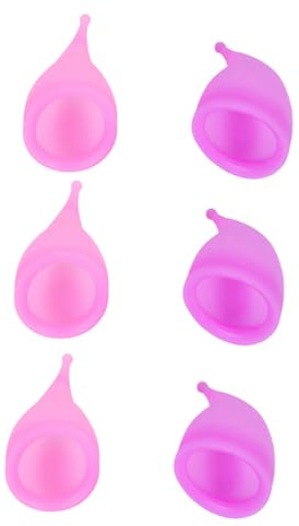 BCOATH Coppette Mestruali Impermeabili senza Perdite da 30ml Morbide in Silicone 6 Pezzi Alternative Sicure a Tamponi e Assorbenti per Donna per Ciclo e Notte