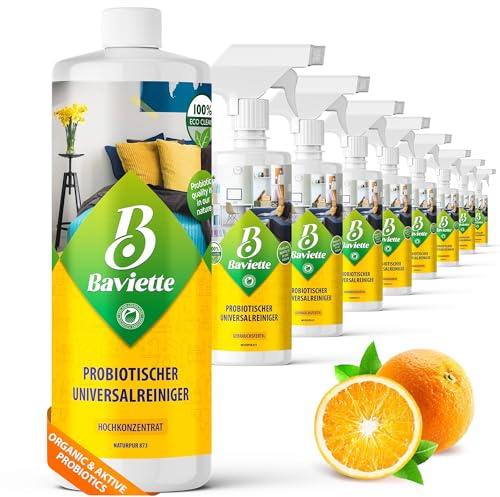 Baviette Universal Cleaner Concentrate – Mångsidigt rengöringsmedel för flera ytor för hushåll och kök – Ekonomisk, klorfri och skonsam mot material för renlighet och fräschör (1 liter)