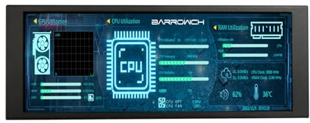 VSDISPLAY Monitor LCD de temperatura de computadora de 6.86 pulgadas, 1280 x 480 IPS, mini barra estirada, pantalla para PC, soporta CPU GPU RAM, tema de datos, color negro