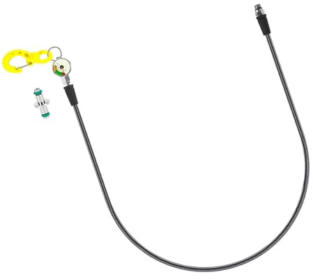 WATERBELINE Glowing Scubas - Medidores de presión de buceo con fibra de carbono, manguera de alta presión y gancho para visibilidad nocturna