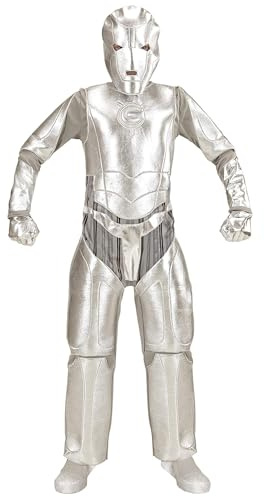 W WIDMANN MILANO Party Fashion – Barndräkt Space Invader, overall och mask, karnevalskostymer barn, utomjordingar, robot