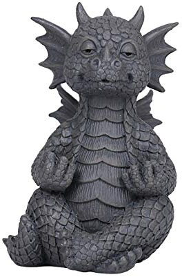 Pacific Giftware Garten-Figur Glücksdrache Yogi beim Meditieren 12,5 cm - Gartendrache Fantasy Deko Statue