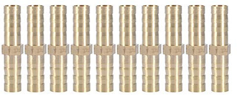 Messing-Schlauchverbinder, 8mm, 2-Wege Rohrverbinder, Gerade Kupplung mit Stacheldraht