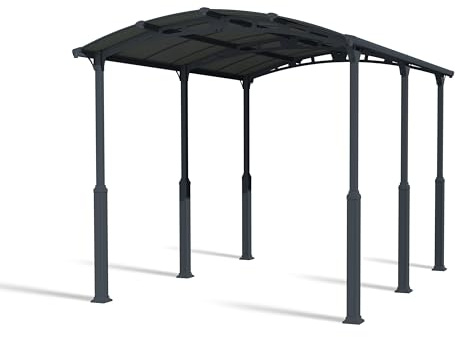 Palram Alpine 5000 Aluminium Carport, Wohnwagen Schutzdach, Extra Groß, Extra Hoch, Zum Abstellen von Booten, Campingbus und Wohnwagen, Spezialhöhe, Anthrazit, Grau