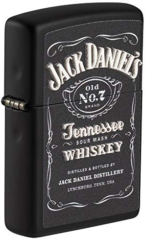 Zippo Jack Daniels Texture Black Matte Pocket Lighter, One Size