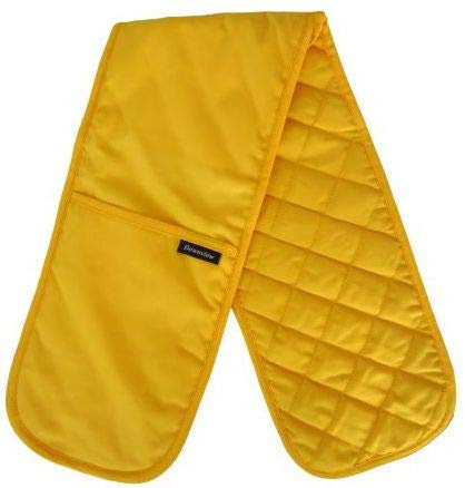 Plain and Simple Quilted Double Oven Glove 100% Cotton in Saffron Yellow