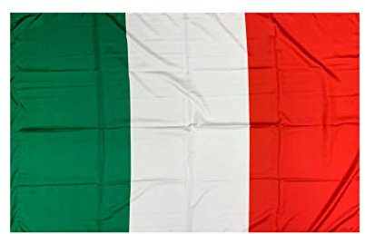 Perseo Trade srl Drapeau italien 100 x 140 cm avec boutonnière pour insertion tige fabriqué en Italie