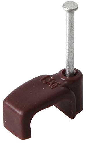Cable Clip Flat Brown 4.00MM 100/BOX | Cable Management Clips Accessories, 100 X Qty - ZZV42413