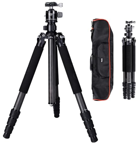 Rollei Rock Solid Beta Mark III 178,5cm Kamera Stativ aus Kohlefaser | Dreibeinstativ für Schwere Kamera 24kg Tragkraft Fotostativ Carbon mit Einbeinstativ Funktion für Professionelles Fotografie