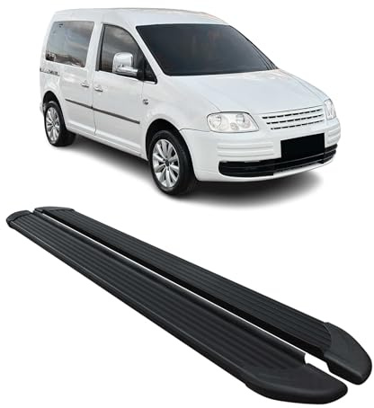 OMAC Trittbretter für VW Caddy 2004-2020 L1 Kurzer Schwarz Aluminium | Seitenschweller, fahrzeugspezifische Passform