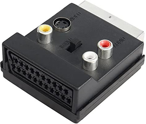 PNGKNYOCN SCART a 3 RCA S-Video adattatore commutabile IN OUT Scart maschio a Scart femmina S-Video 3 RCA Audio Adapter Converter