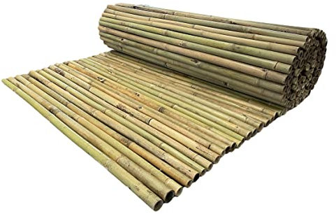 Arella in Canna di Bamboo Naturale River per Recinzioni e Coperture Privacy Ombreggiante in Rotoli (1,5x3 Metri)