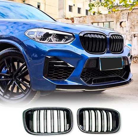 YIUBCZOQI Kühlergrill Nieren Passend für X3 G01 X4 C02 Pre-LCI 2018-2021 | 20i,30i,M40i,20d,30d,M40d,30e,Frontgrill Sport,Schwarz Glanz,Doppelsteg Grill,ABS,Nicht für LCI & X3M/X4M
