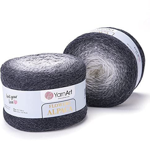 YarnArt Flowers Alpaca 2 x 250 gr Rainbow Hook Winter Yarn 500 gr 20% alpaca - 80% acrílico - Color:Multicolored 410