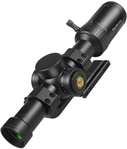WestHunter Optics HD-S 1.2-6x24 IR PRO LPVO Riflescope - 30 mm Tube Red Green Illumination Mil-Dot Reticle 1/4 MOA Second Focal Plane Hunting Shooting Scope | Black, Picatinny Shooting Kit