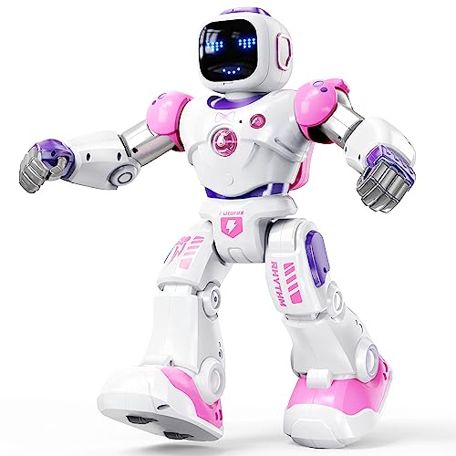 Ruko 1088 Intelligenter Roboter Kinder Spielzeug, App Steuerung, groß pink | Programmierbarer interaktiver RC-Roboter, Sprachsteuerung, Geschenk für Kinder Jungen Mädchen von 4-9 Jahren