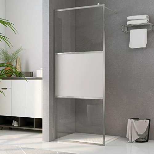 INLIFE Duschwand für Begehbare Dusche Halbmattiertes ESG-Glas 80x195cm,21.59kg,146640